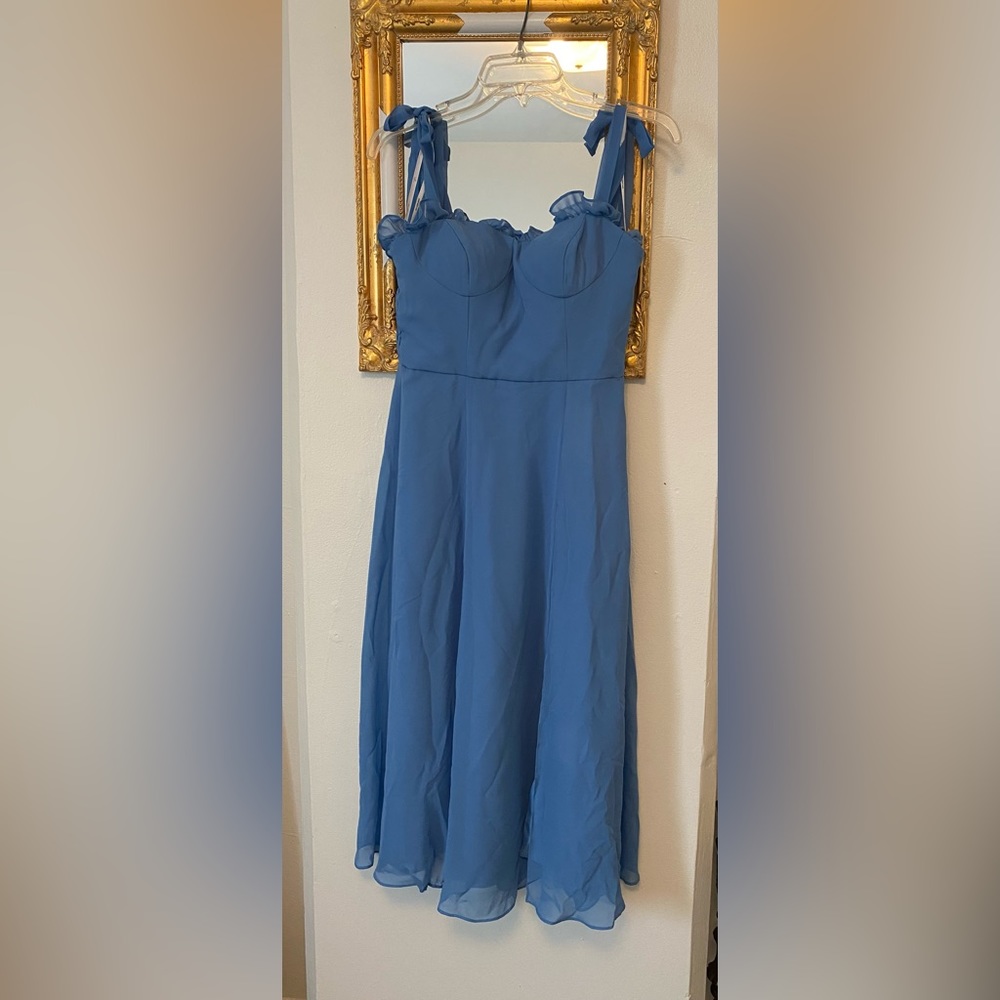 Slate blue midi dress